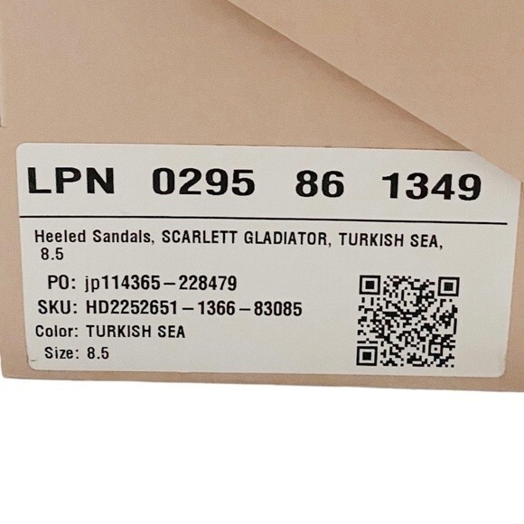 NWB Just Fab Scarlett Gladiator Heeled Sandal Turkish Sea Blue Size 8.5 - Picture 11 of 11